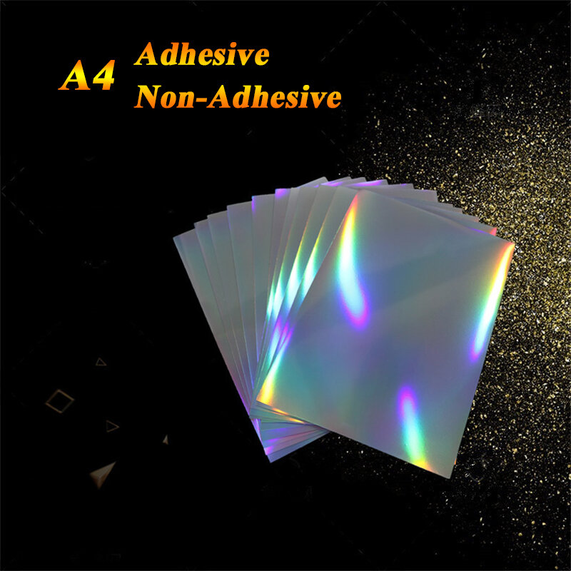 А4 клейкая семицветная Лазерная фотобумага струйная печать цветная отражающая фотобумага Серебряная печатная пленка