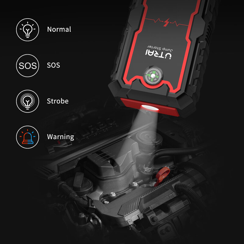 UTRAI-arrancador de batería de coche, dispositivo de arranque de 2000A, cargador portátil para batería de emergencia de 8.0L/6.0L