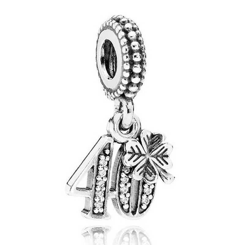 DIY Charm Alphabet & Numbers 16 18 21 30 40 50 60 Years Pendant  925 Sterling Silver Bead Fit Fashion Bracelet Jewelry