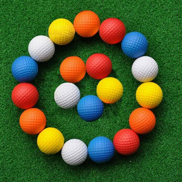 Pgm bola de golfe elástica macia para áreas internas, bola de golfe amarela, poliuretano, treinamento, prática de espuma elástica, esponja de golfe, auxiliares, cápsulas de borracha