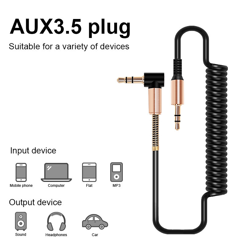 สาย AUX 3.5 มม.3.5 มม.ชายชายรถสายไฟ AUX สำหรับหูฟัง JBL iPhone Samsung AUX