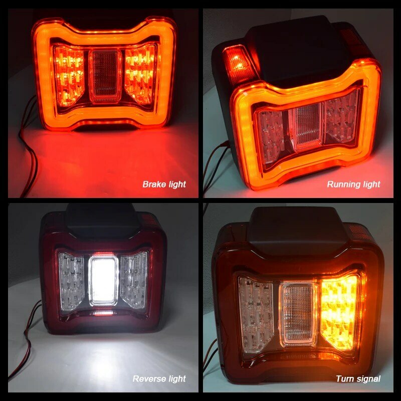 자동차 LED 후미등 어셈블리, 지프 랭글러 JK 2007-2017 DRL 레드 스모크 브레이크, 후진 방향 지시등, 12V, 2 개
