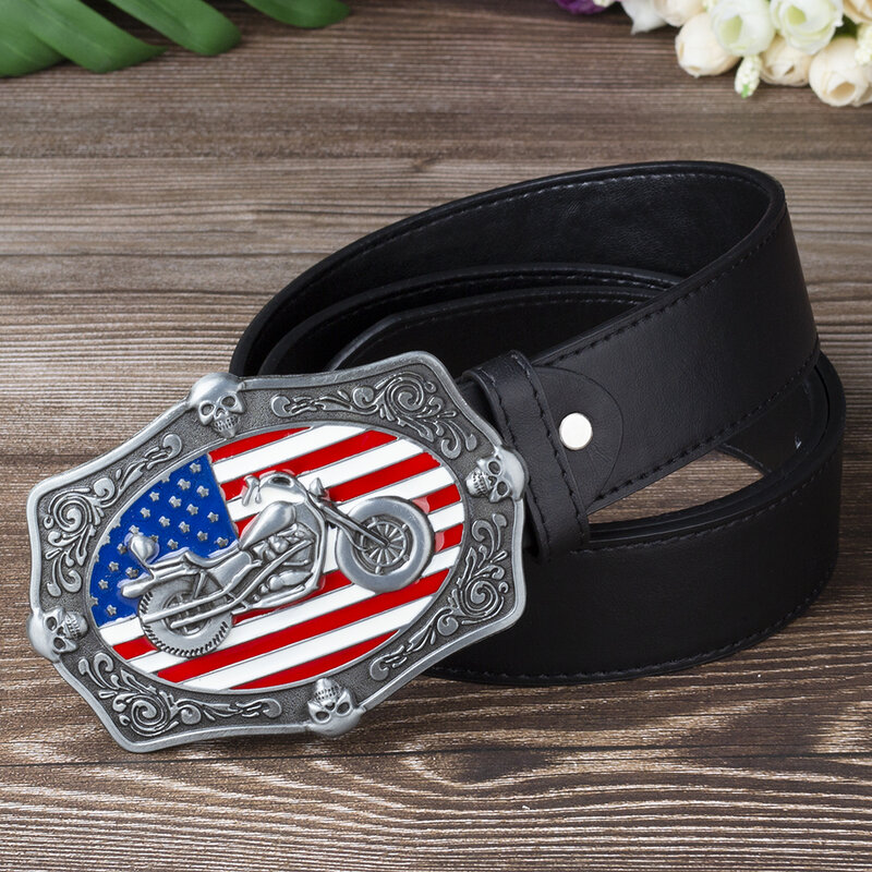 العلم الأمريكي دراجة نارية حزام مشبك سبيكة للرجال موضة كبيرة النساء الملابس والاكسسوارات