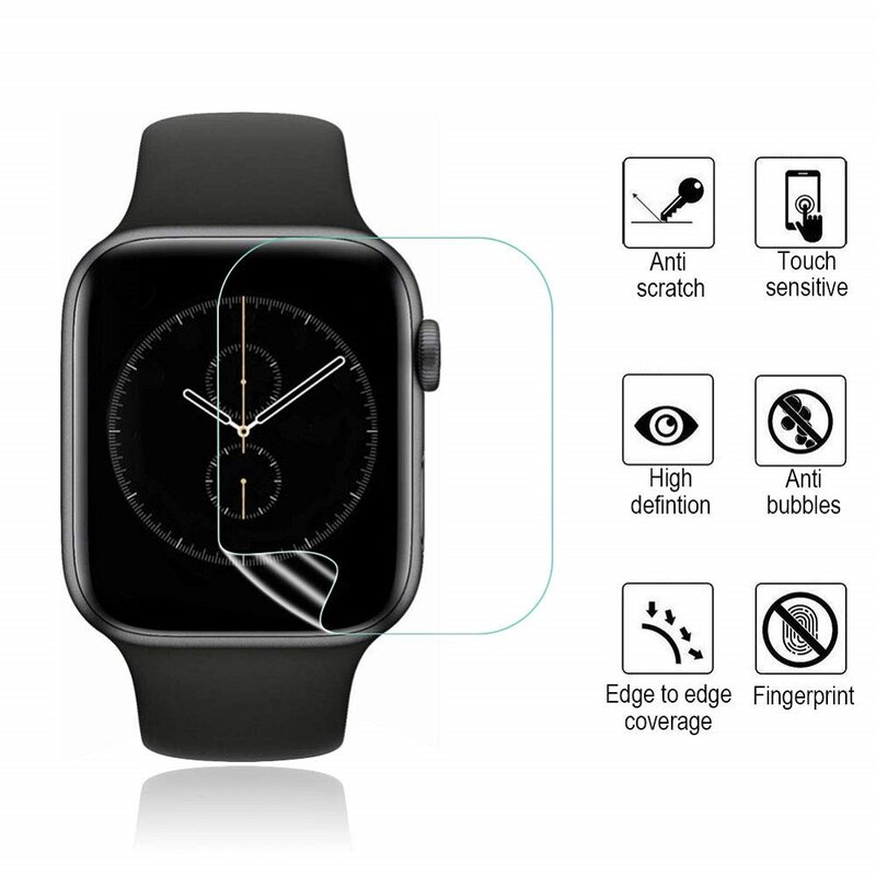Screen Protector wyczyść pełna ochrona folia do Apple Watch 7 6 SE 5 4 45MM 41MM 40MM 44MM nie szkło dla iWatch 3 2 1 38MM 42MM