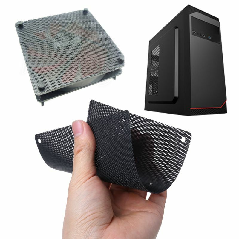 5 pièces PC ventilateur de tour d'ordinateur refroidisseur filtre anti-poussière maille 140mm Cuttable PVC noir