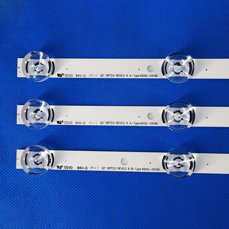 Barre de bande de rétroéclairage LED, compatible avec LG 32LB561V, UOT, 32 pouces, DRT 590, 32 A, B 6916l-2223A, 6916l-2224A, 6LED, 3.0mm, nouveau, 3 pièces