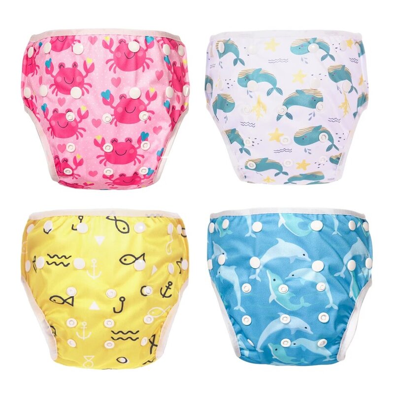 Happy Flute 1pc Baby Summer Waterproof Adjustable Cloth Diapers Pool Pant Swimming Diaper Cover Reusable Washable Baby Nappy