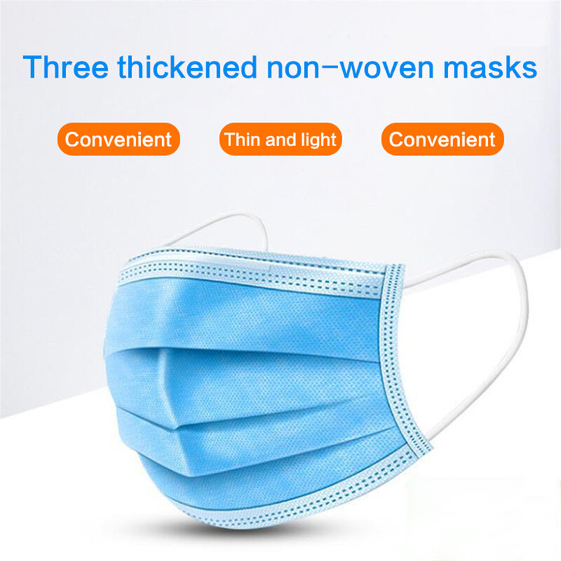 200pcs Face Mouth Protective Mask Disposable Protect 3 Layers Filter Dustproof Earloop Non Woven Mouth Masks 12 hours Shipping