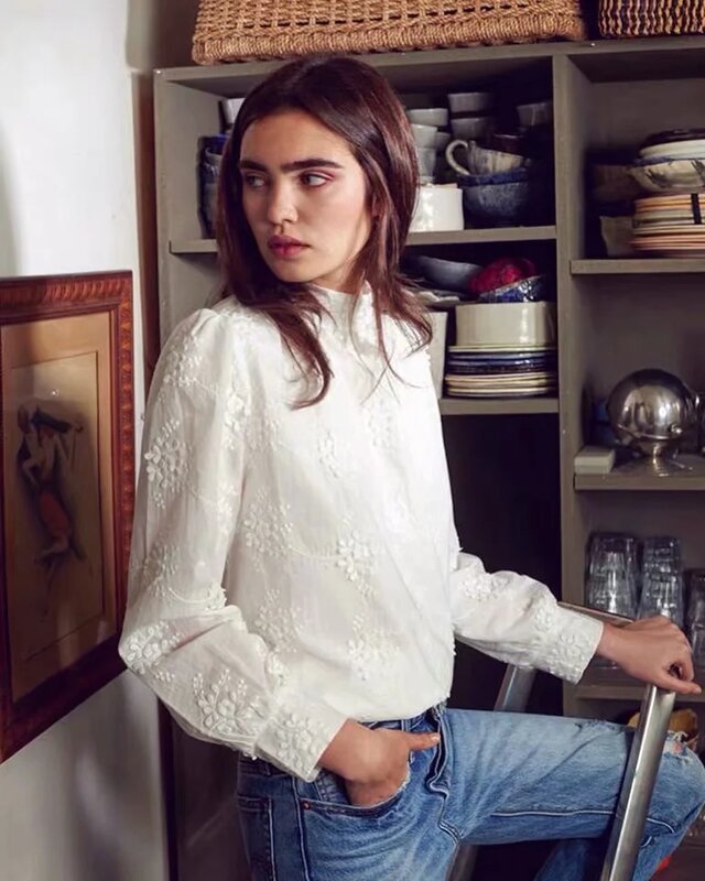 Blusa sin mangas con bordado folk indie ins blogger, blusas de moda para mujer, Camisa de algodón 2020, tops y blusa para mujer