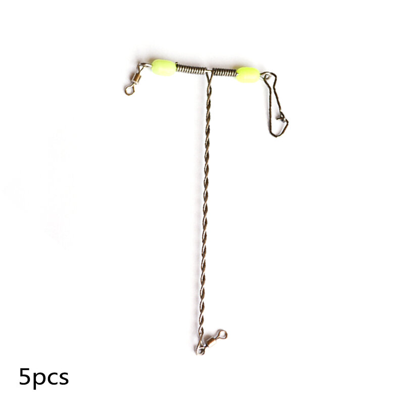 5pcs Snap Fishing Connector Accessories Luminous Beads T Shape Swivel Outdoor Tackle Sea Balance Stainless Steel