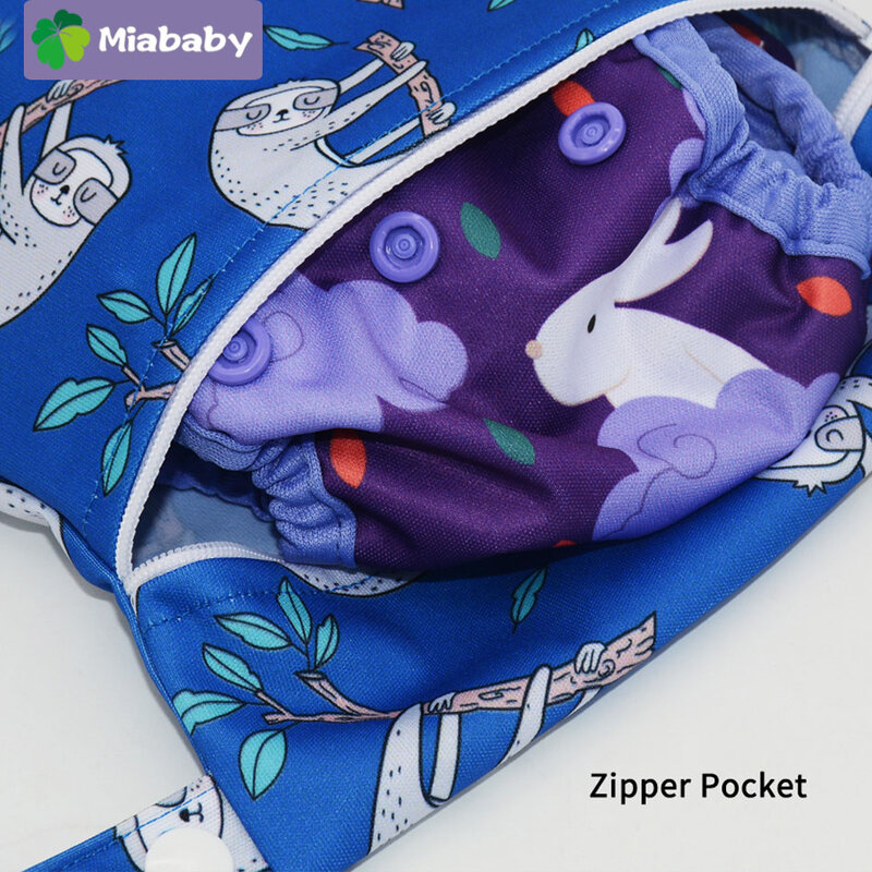 Dicetak tas basah saku tahan air dapat digunakan kembali tas popok PUL perjalanan popok bayi ukuran Mini tas basah kering tas basah 25x18cm grosir