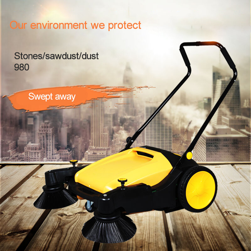 น้ำมัน-ฟรีอุตสาหกรรม Hand Push Sweeper Commercial ที่ไม่สามารถใช้งานได้แผนที่ Sweeper แผนที่อสังหาริมทรัพย์ฝุ่นเครื่องสแกนเนอร์ Vacuum Sweeper