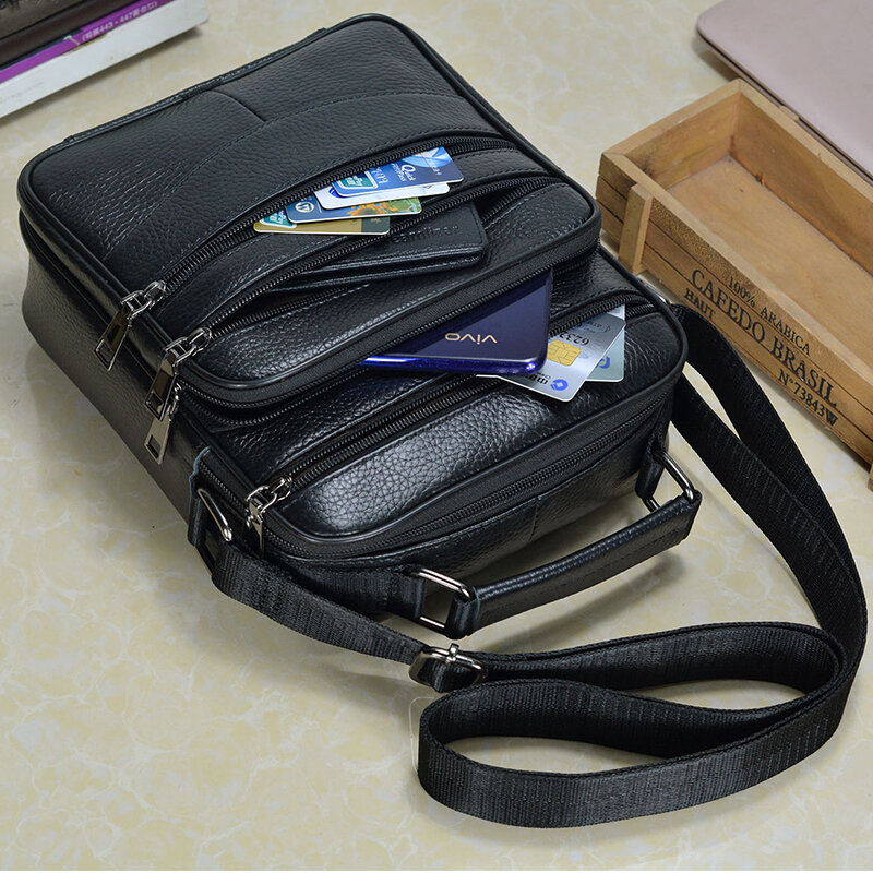 男性用の本革製ハンドバッグ,男性用の高品質牛革メッセンジャーバッグ,iPad用のミドル丈バッグ,ブリーフケース