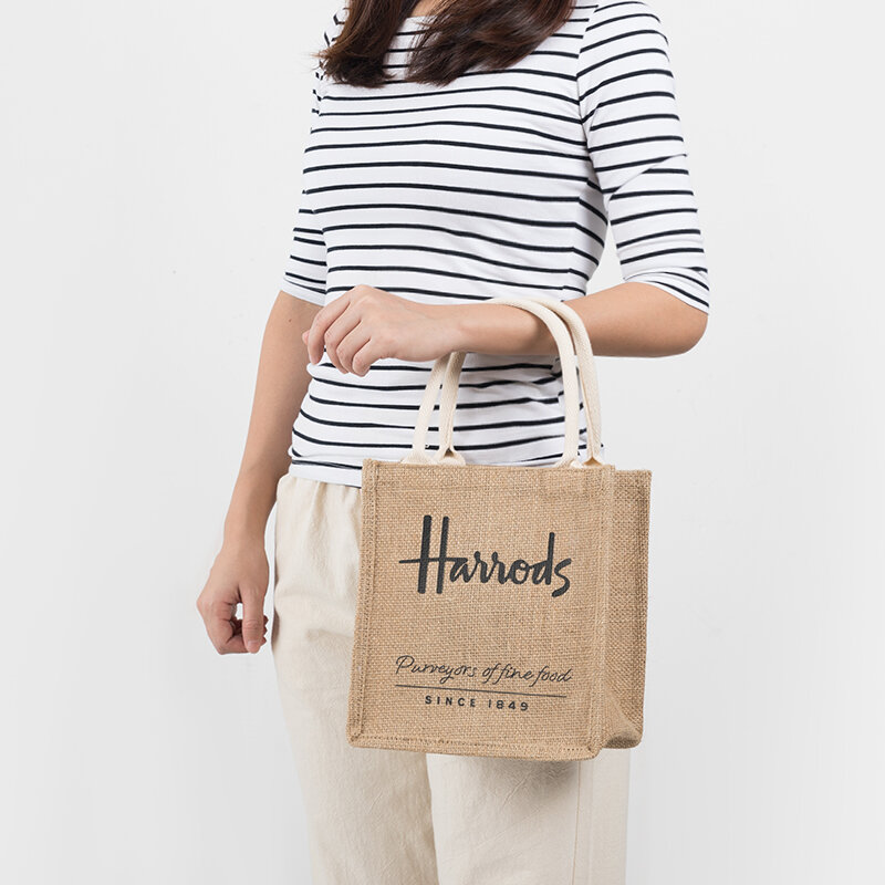 Borsa Shopper Vintage di grande capacità borse da donna in lino ecologiche borse da lavoro portatili Casual per lo Shopping Summer Beach