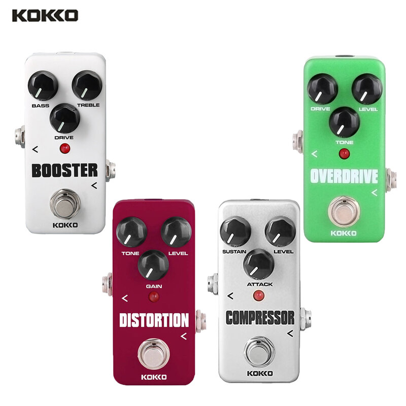 KOKKO Guitar Effect Pedals Compressor Overdrive Booster Distortion Effect Pedal Tuner Power Adapter Cable Chorus Looper Pedal