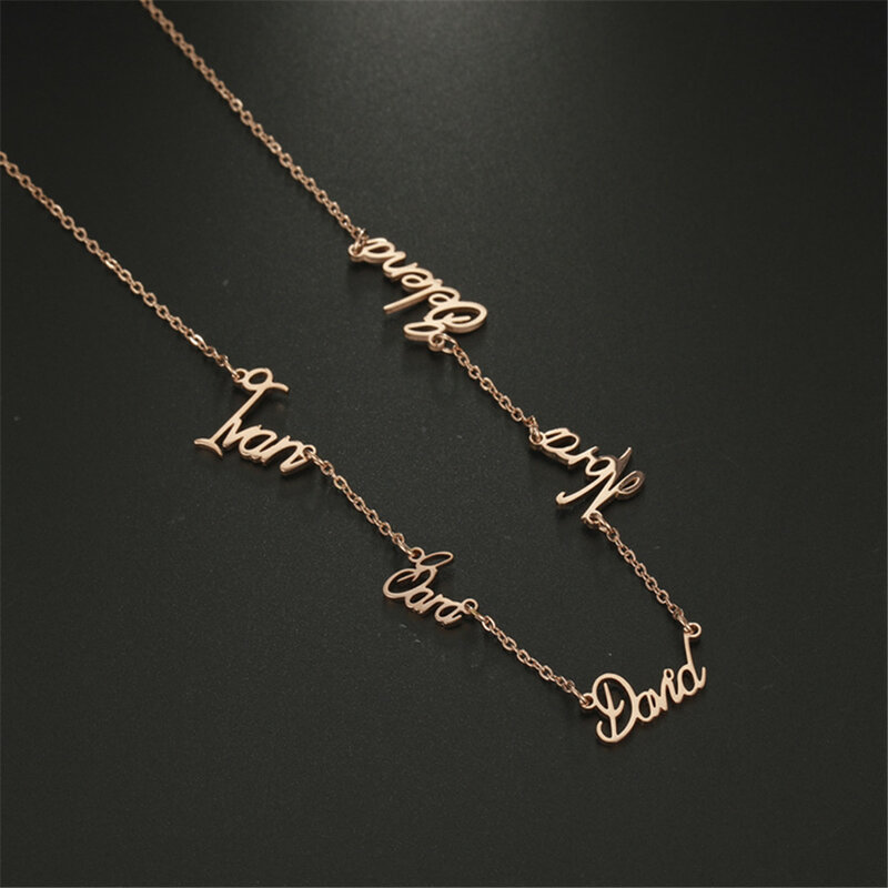 Cazador collana personalizzata con nomi multipli ciondolo personalizzato con 6 targhette in acciaio inossidabile per membri della famiglia catene da collo regalo di gioielli