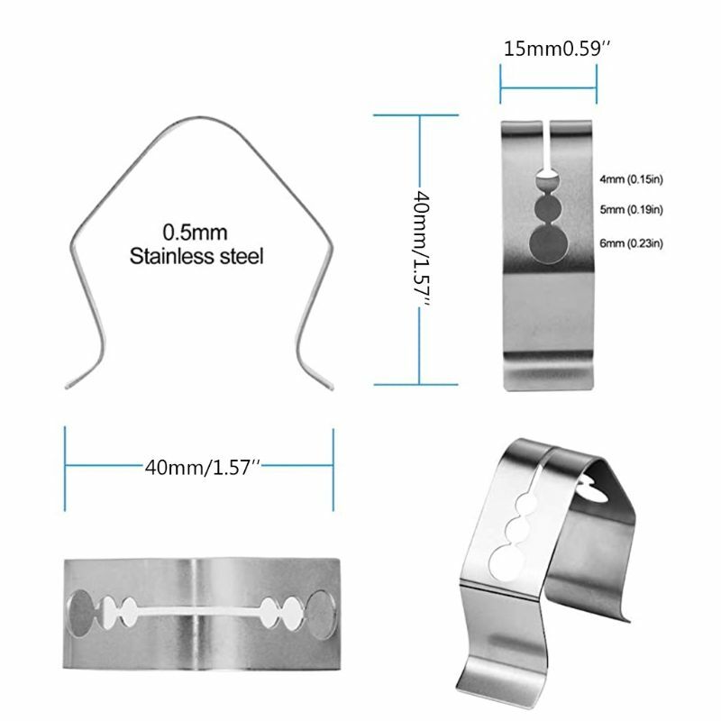 Stainless Steel BBQ Thermometer Probe Clip Holder Anti Rust Scald Preventing Smoke with 3holes