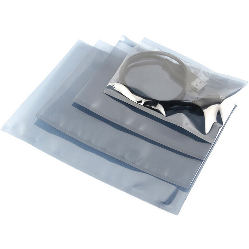 Sacos de proteção antiestática, 20cm x 15 cm ou 7.9x5.9 polegadas, sacos, esd pacote antiestático, 50 unidades