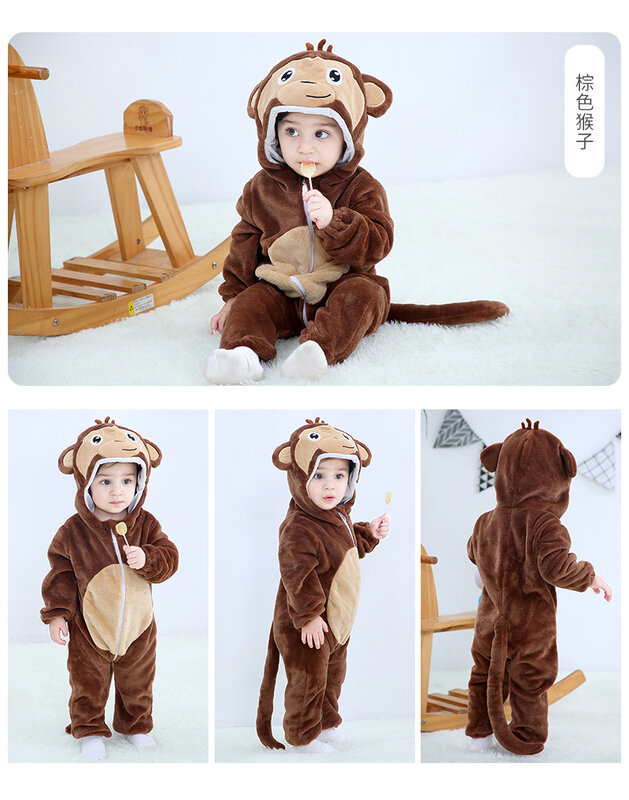 Winter Baby Clothes Panda Newborn Clothes Baby Girls Boys Romper Infant Clothing Jumpsuit Toddler Baby's Sets Stitch Pajamas