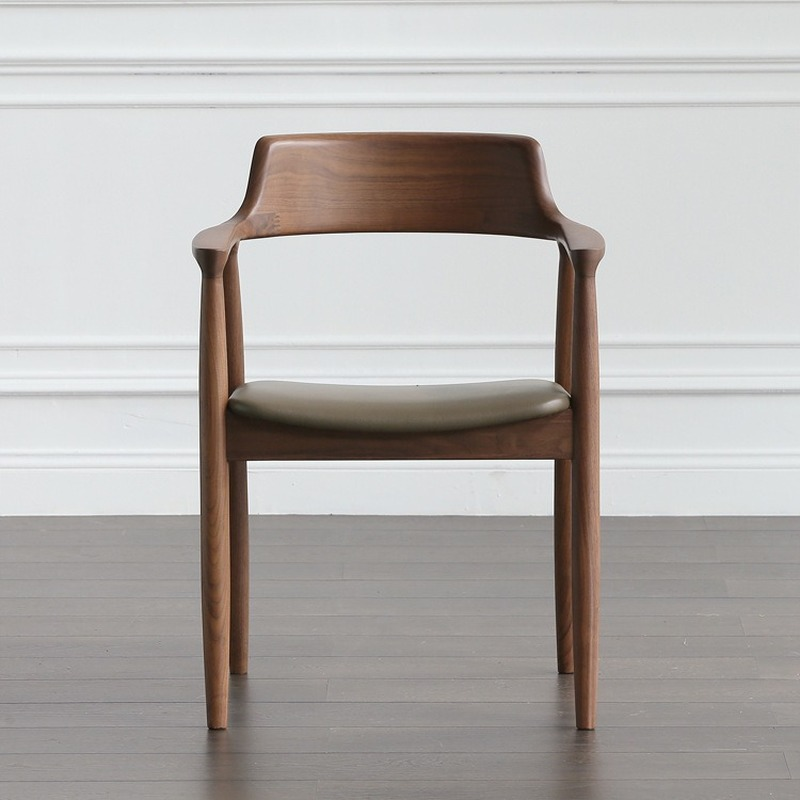 Silla nórdica de madera maciza para comedor, sillón Simple con respaldo, para cafetería, restaurante, conferencia, el Presidente Kennedy
