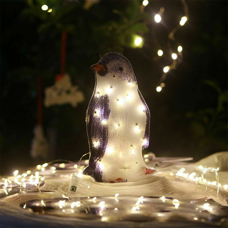 2022 عيد الميلاد حديقة الديكور ضوء البطريق الاكريليك 50 LED مصباح حصة عيد الميلاد ديكور 2023 ليلة رأس السنة حفلة ديكورات للباحة جديد