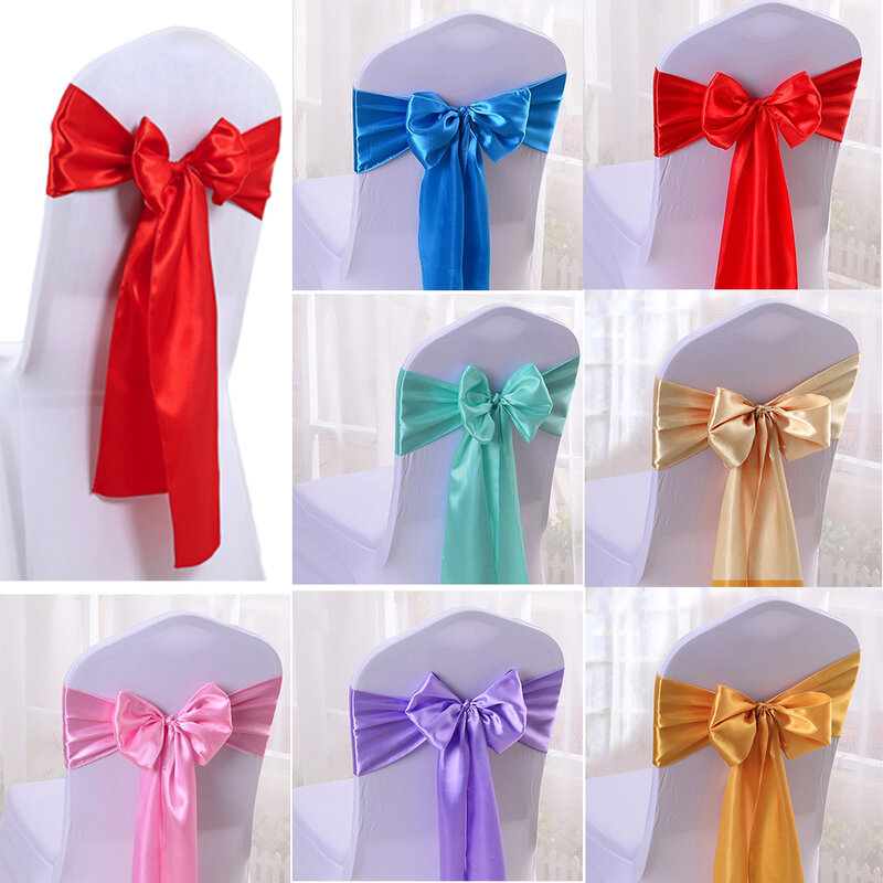 10pcs Wedding Chair Sashes Wedding Chair Covers Wedding Satin Chair Sashes Ribbon Party Chairs Wedding Decoration