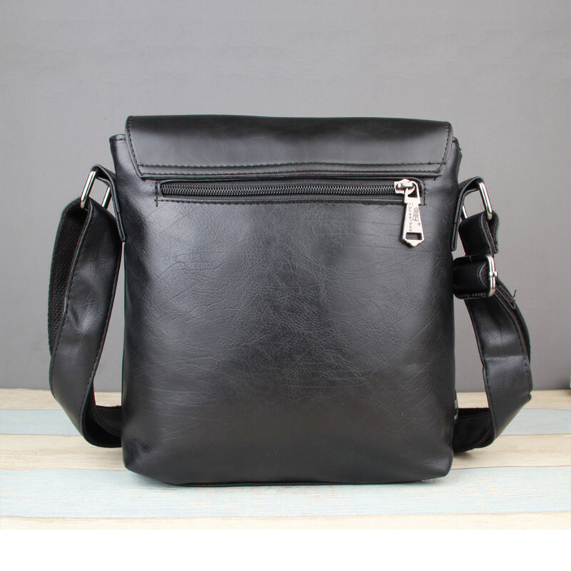 HORIZONPLUS LUXURY America and europe fashion  MEN Check pattern vegan leather shoulder bag messenger bag