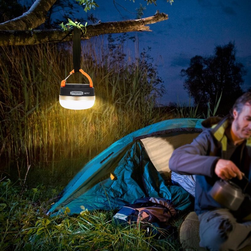 충전식 LED 캠핑 랜턴 휴대용 USB 캠핑 텐트 라이트 자석 베이스 비상 생존 키트 야외 사용