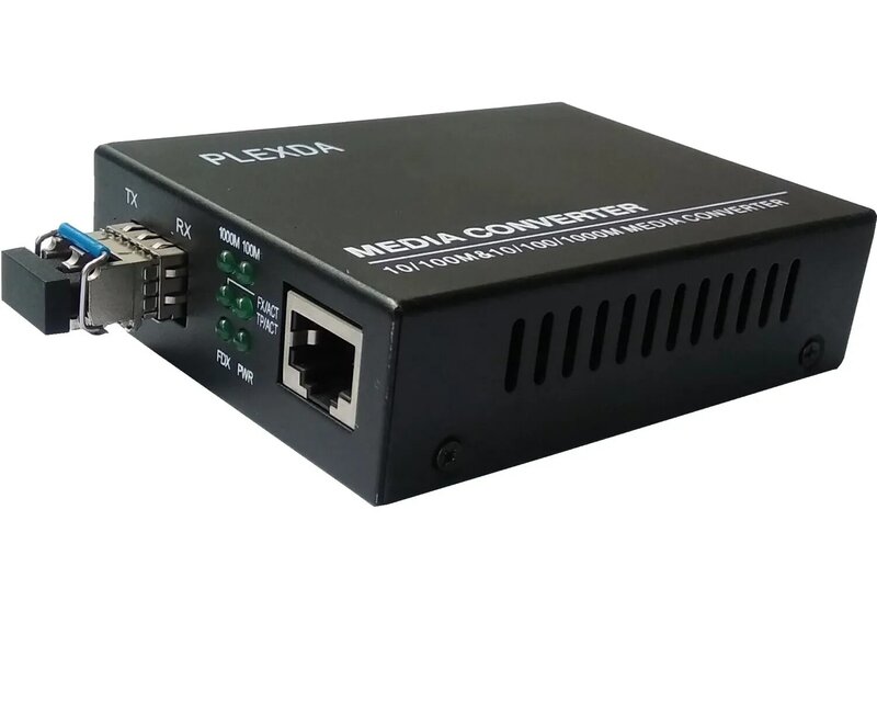 Plexda Fiber Media Converter-20กม.(12.42ไมล์) to Ethernet 10/100/1000M - Auto Sensing - Jumbo- LFP