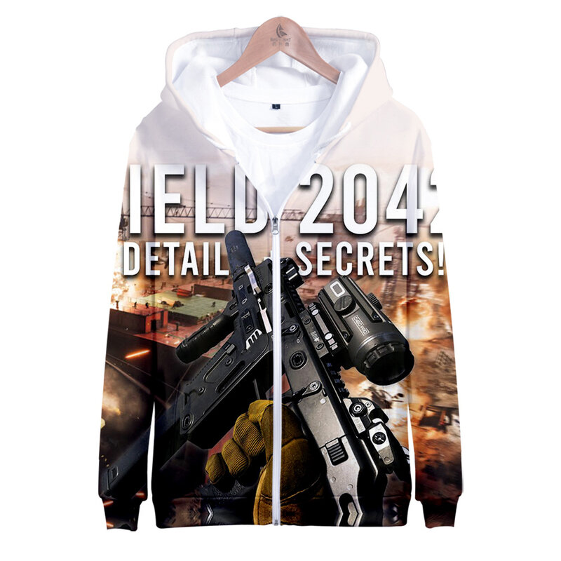Battlefield 2042 3D druck herbst winter Urlaub leidenschaftlich stil Männer/Frauen Streetwear Stil Zip HÜFTE HOP mit kapuze
