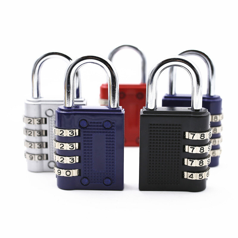 헤비 듀티 4 자리 다이얼 콤비네이션 자물쇠, 내후성 보호 보안 자물쇠, 야외 체육관 안전 코드 블랙, 80*43*14mm