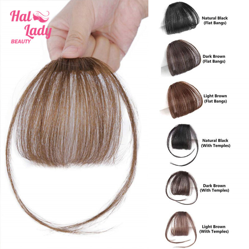Halo Lady Beauty Clip in Bangs Human Hair Air Fringe Bangs Invisible Brazilian Blonde Hair Pieces Non-remy Replacement Hair Wig