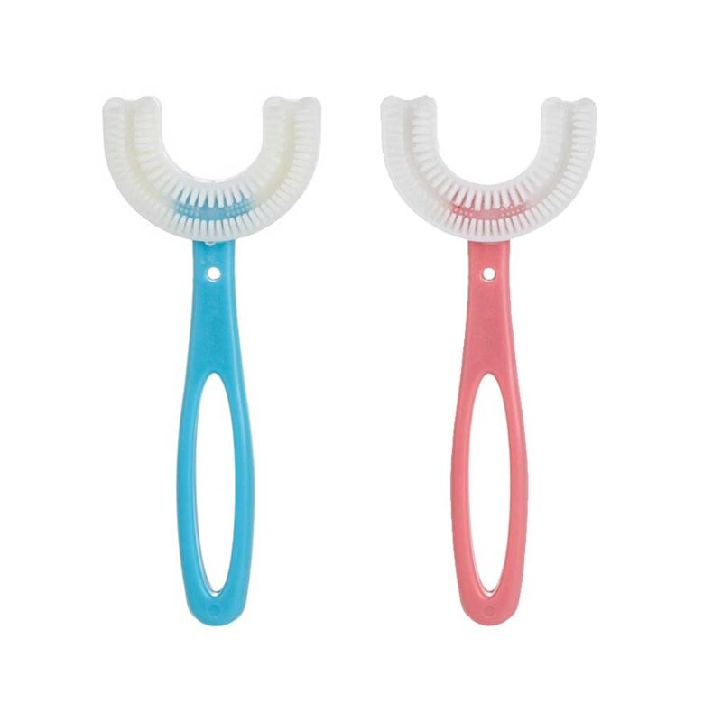 U-Vormige Kinderen Tandenborstel Handleiding Siliconen Baby Yoothbrushing Artefact Oral Care Borstel Voor 6 7 8 9 10 11 12 Jaar Oud