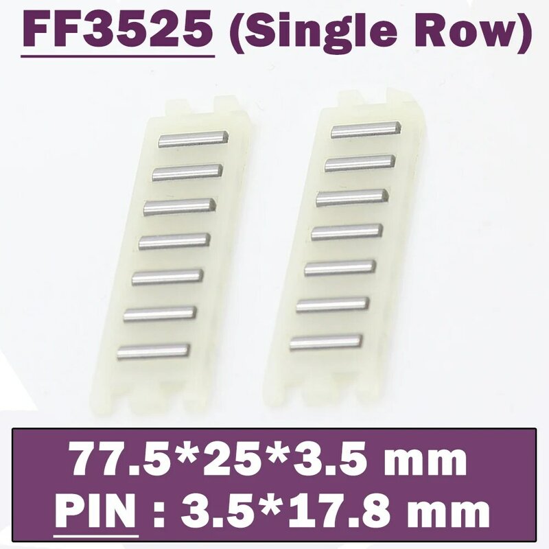 FF3525 jeden rząd 3.5*77.5*25mm łożysko liniowe nylonowe łożyska walcowe igiełkowe (5 sztuk) FT3525 do maszyny drukarskiej Pin 3.5*17.8mm