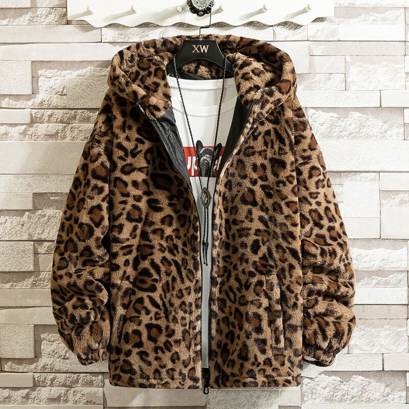 Chaqueta con estampado de leopardo para hombre y mujer, abrigo holgado y cómodo, acolchado de algodón, cálido, a la moda, otoño e invierno, 2023