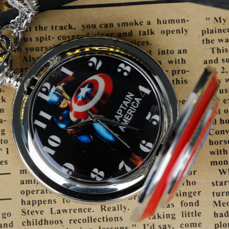 Reloj de bolsillo de cuarzo con temática de película clásica para hombres y mujeres, colgante de escudo de moda, tendencia de Color, regalos