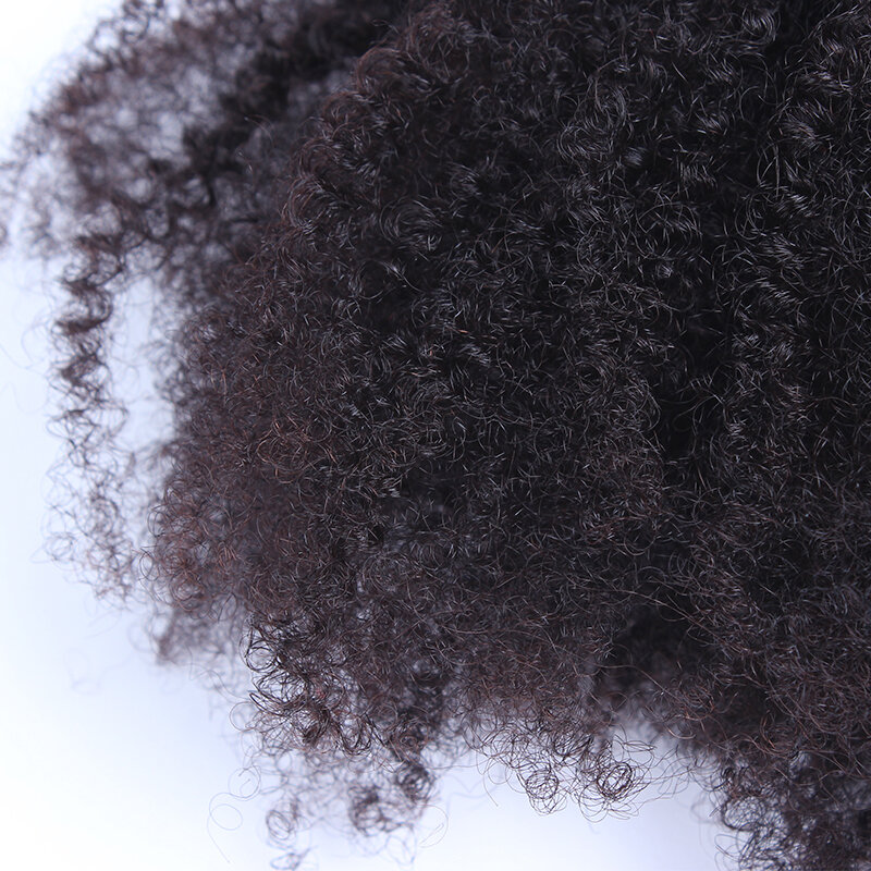Ever Beauty-extensiones de cabello humano rizado Afro mongol, mechones de cabello virgen a granel con tejido de cierre, 4B, 4C