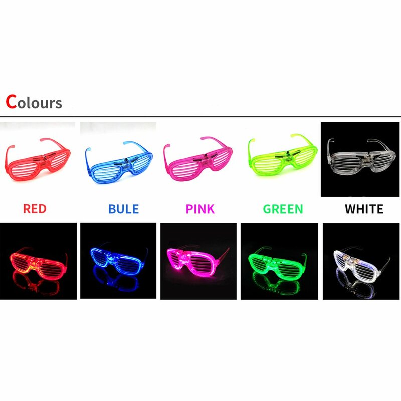 Kacamata LED bercahaya Aksesori pesta Natal, kacamata Neon menyala dalam gelap Festival kaca
