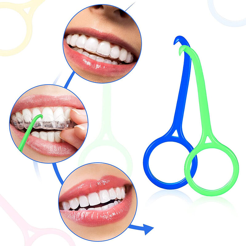 5 sztuk plastikowy hak narzędzie do usuwania zębów ładne ortodontyczne Aligner usuń niewidoczne zdejmowane szelki wyczyść Aligner pielęgnacja jamy ustnej