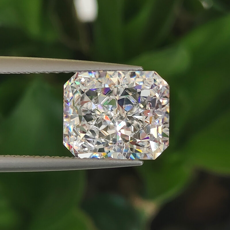 Letmexc suporte de diamante alto carbono zircônia cúbica zircônia cz 10x12mm corte octágono esmagado 5a + qualidade para joias personalizadas