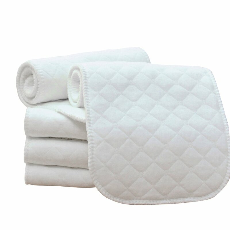Couches en coton doux respirant réutilisable pour bébé, couche en tissu 3 couches en coton lavable, couche écologique pour soins de bébé 10 pièces
