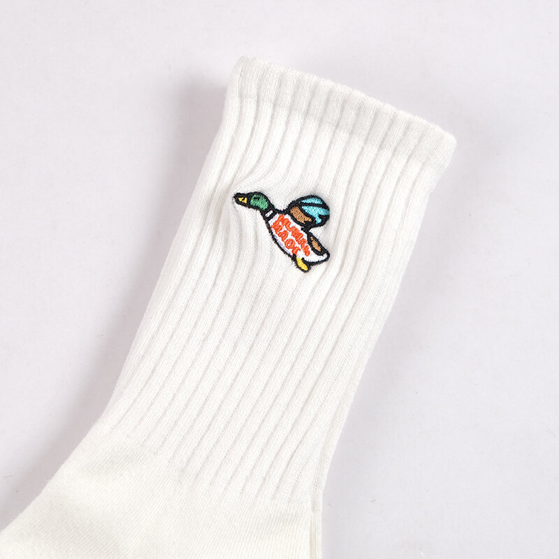 Mallard-Calcetines cortos con diseño de oso Polar para hombre y mujer, medias de estilo hip hop con diseño de pájaro volador, pato y corazón, Unisex