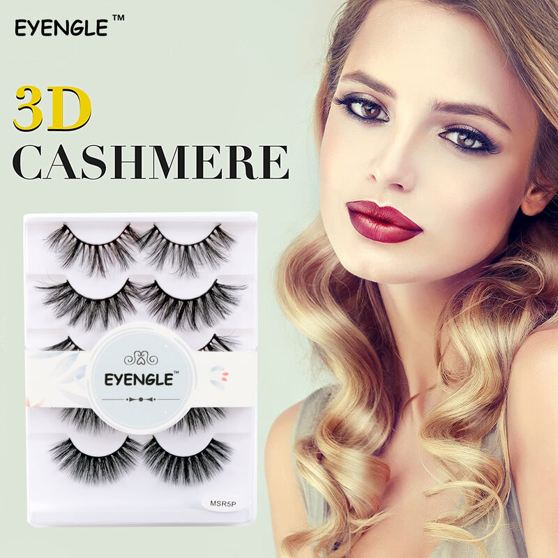 3D Faux Mink EyeLash ขนตาปลอมธรรมชาติ3D แคชเมียร์ Dramatic นุ่ม Wispy ปริมาณ Cross Reusable Lashes แต่งหน้า Cil