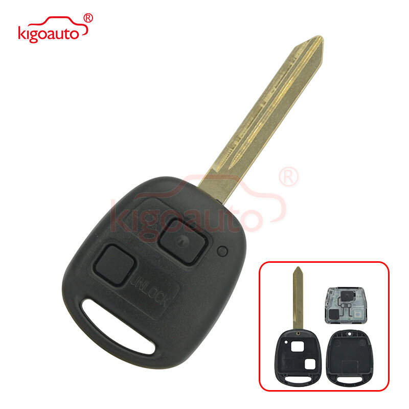 Kigoauto v-a-l-e-o Key kunci mobil jarak jauh Tombol 2 304/315/434Mhz TOY47 pisau untuk Toyota Avensis Yaris 2003-2010 PN PN