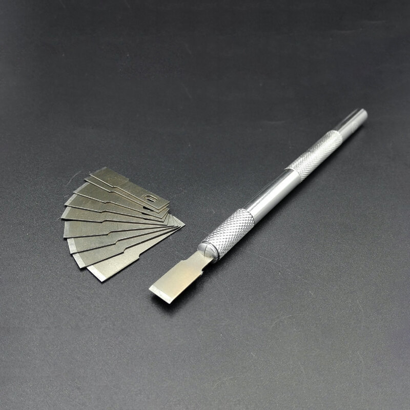 SAYTL pala di gomma coltello per colla Set di lame in metallo piatto Kit di coltelli rimozione di coltelli per colla UV per Kit di strumenti di riparazione dello schermo del telefono cellulare