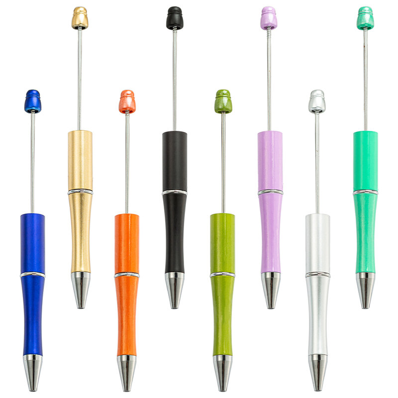 Bolígrafo de plástico con cuentas de colores mezclados, bolígrafo de regalo, bolígrafo DIY, papelería de regalo, 50 piezas