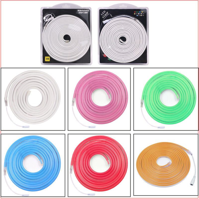 DC12V Dimmable Neon Light 6x12mm Waterproof LED Strip 2835 Flexible Ribbon Tape Neon Rope for Home Decoration 1m 2m 3m 4m 5m
