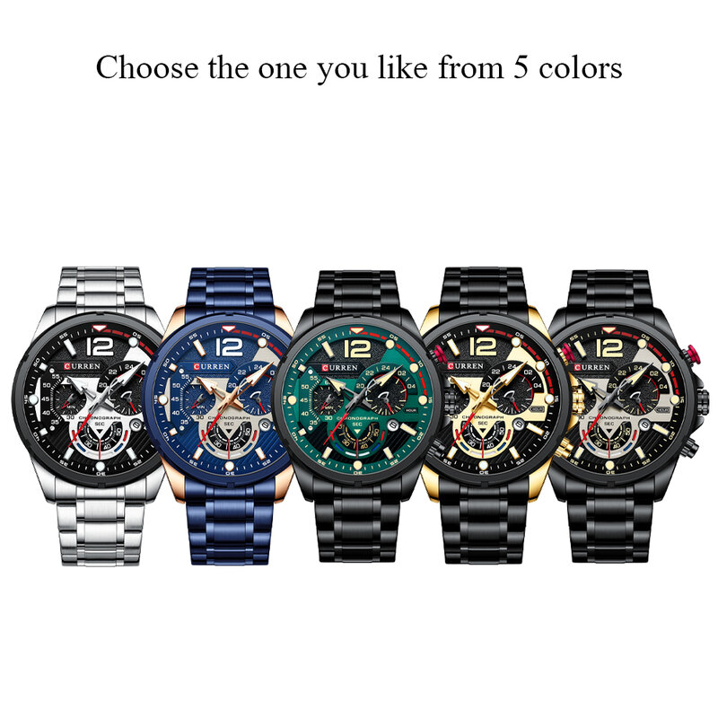Istro REN-Montre à quartz en acier inoxydable pour homme, montre-bracelet de sport décontractée, cadran chronographe, horloge Shoous, mode