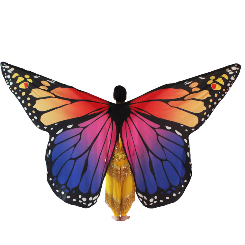 Perut sayap kupu-kupu anak-anak kinerja panggung pakaian wanita baju penari dewasa kostum tari perut sayap Cosplay dapat dipindah