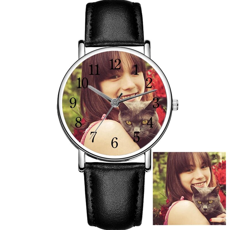 Relógio personalizado Wrap para meninas, senhoras Photo Gift